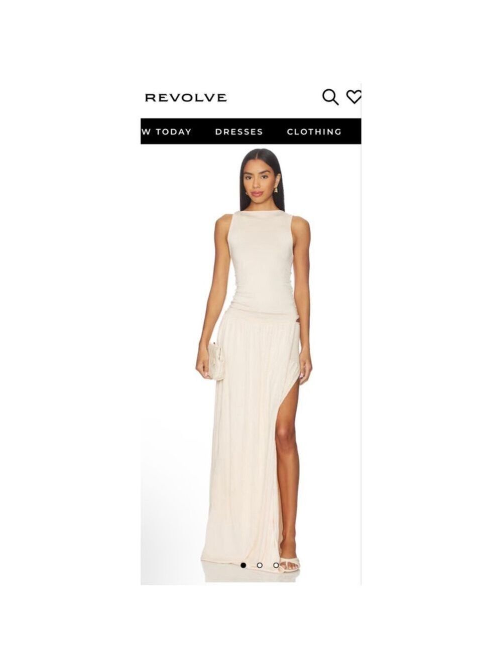 NWT Aya Muse Echo Peach Cream Maxi Dress L